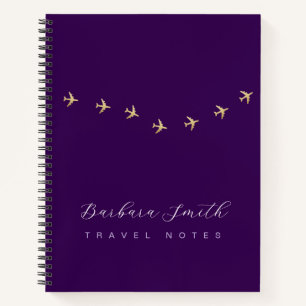 Carnet Notes de voyage Avions sur Purple