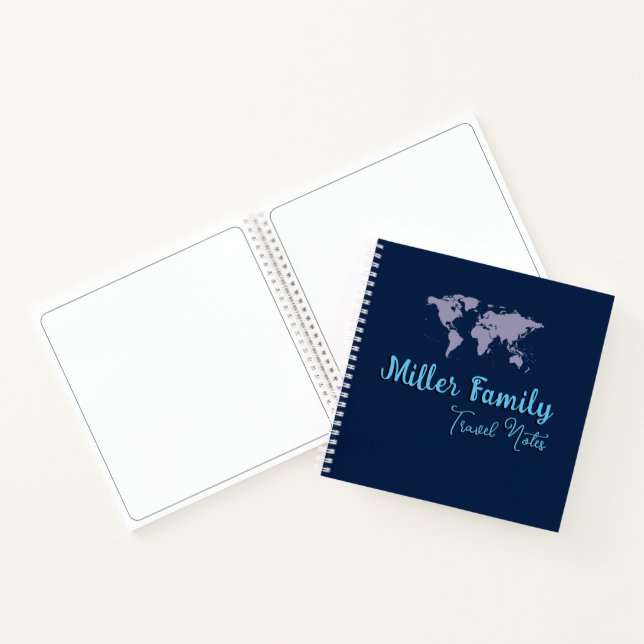 Carnet Notes de voyage famille Blue World Map (Intérieur)