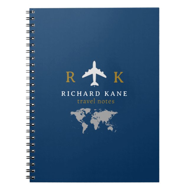 Carnet Notes de voyage monogramme bleu (Devant)