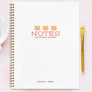 Carnet Notes d'ours Kawaii personnalisé mignonnes Doodles