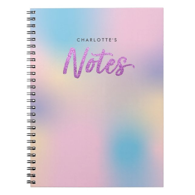 Carnet Notes d'Parties scintillant de l'Motif Unicorn Mix (Devant)