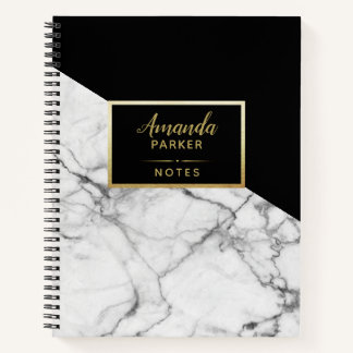 Carnet Notes du concepteur de texture en marbre noir élég