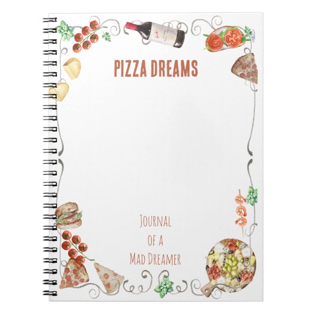 Carnet Notes d'un rêve de pizza (Devant)
