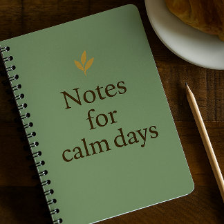 Carnet Notes for Calm Days – Minimalist Green Notebook