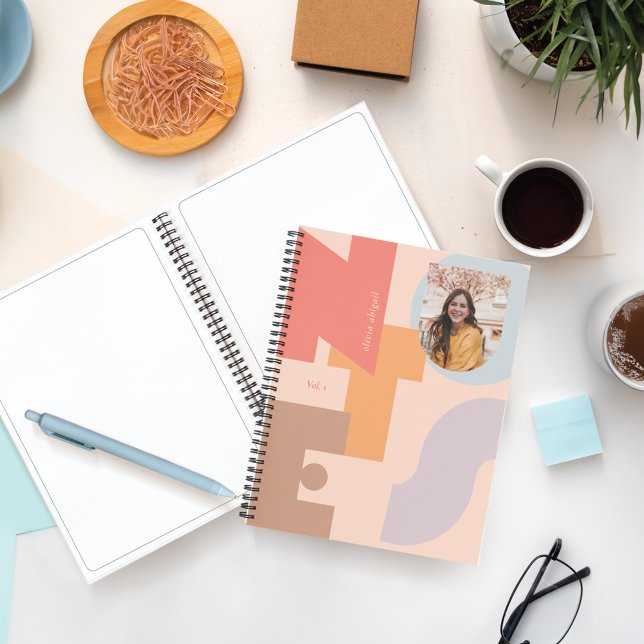 Carnet Notes Lettres modernes en gras Nom personnalisé Ph (Notes Modern Bold Letters Personalized Name Photo Notebook)