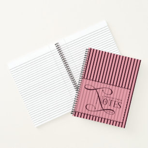 Carnet Notes Modernes Personnalisées Rayures Bourguignonn