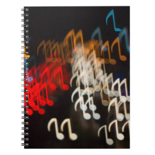 Carnet notes musicales Abstraites : lumières bokeh arrièr