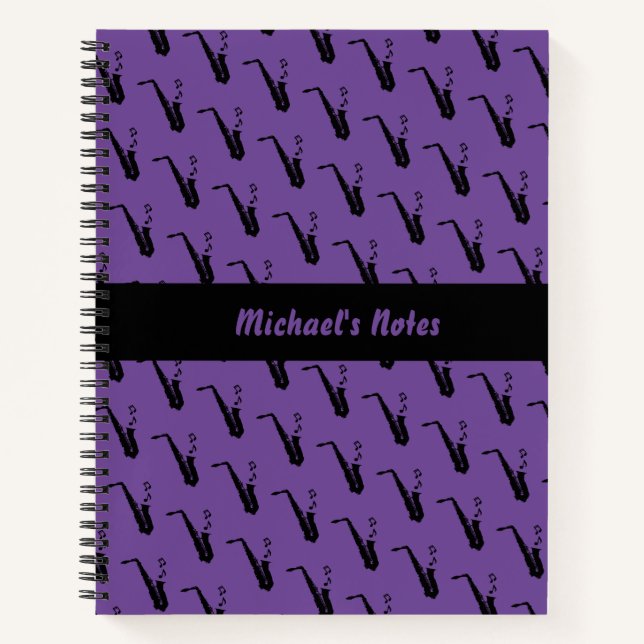 Carnet Notes musicales amusantes pour le saxophone Person (Devant)