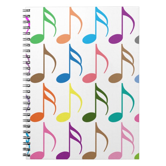 Carnet Notes musicales colorées motif (Devant)