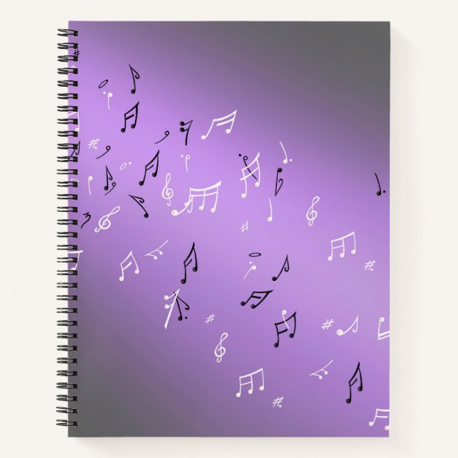Carnet Notes musicales dans Lilac au clair de lune (Devant)