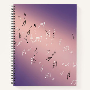 Carnet Notes musicales dans Lilac Pink