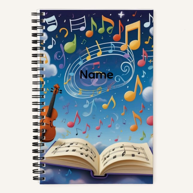 Carnet Notes musicales de nom personnalisé (Recto)