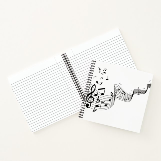 Carnet Notes musicales sur le blanc (Intérieur)