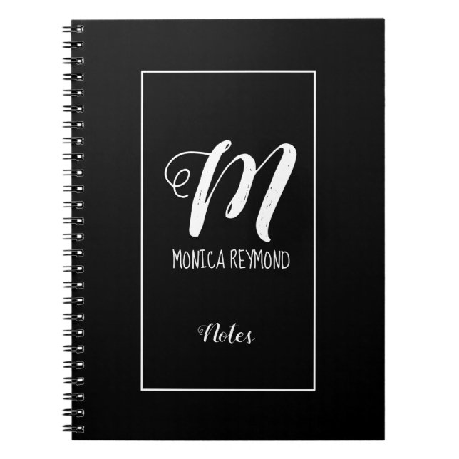 Carnet notes on black monogrammed (Devant)