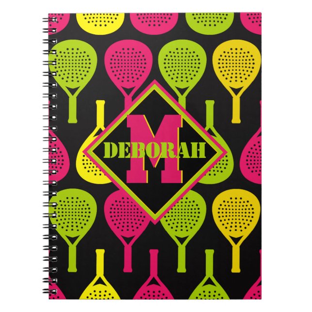 Carnet Notes Padel Smash avec monogramme (Devant)