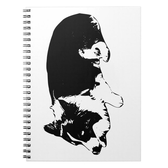Carnet notes patte silencieuse, corgi (Devant)