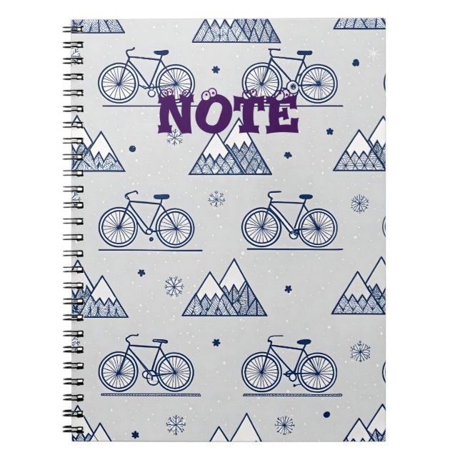Carnet Notes Premium pour le vélo d'hiver Mountain (Devant)