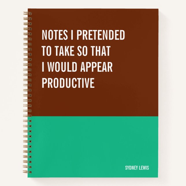 Carnet Notes que j'ai prétendu prendre pour paraître prod (Devant)