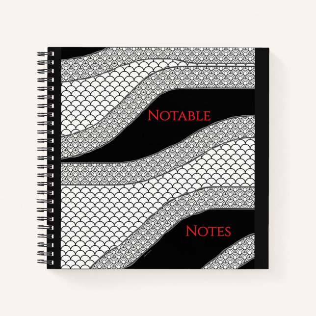 Carnet Notes Remarquables Géométrie Noir Blanc (Devant)
