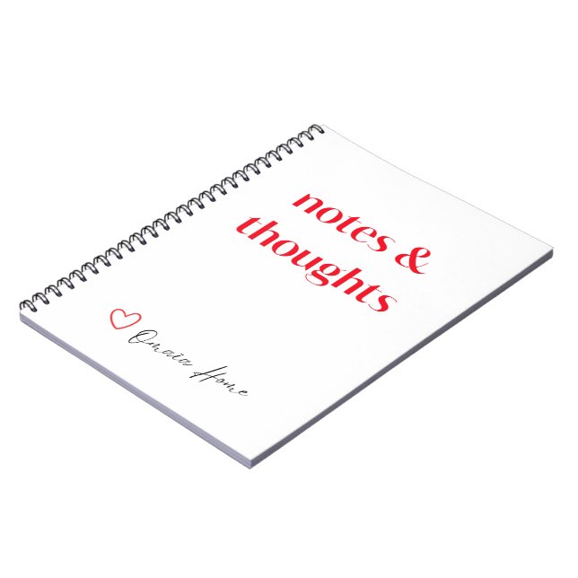 Carnet Notes & Thoughts Minimal Typography (Côté gauche)