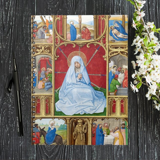 Carnet Notre-Dame des Douleurs Carême de Pâques Religieux (Our Lady of Seven Sorrows Religious Christian Catholic Easter Lent Religious Medieval Notebook)