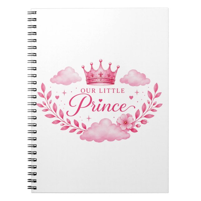 Carnet Notre Petite Princesse Couronne Rose Bébé Fille (Devant)