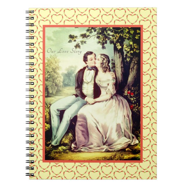 Carnet Notre souvenir romantique de coutume de couples de (Devant)