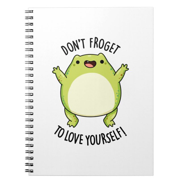 Carnet N'oubliez pas de vous aimer vous-même Pun Frog drô (Devant)