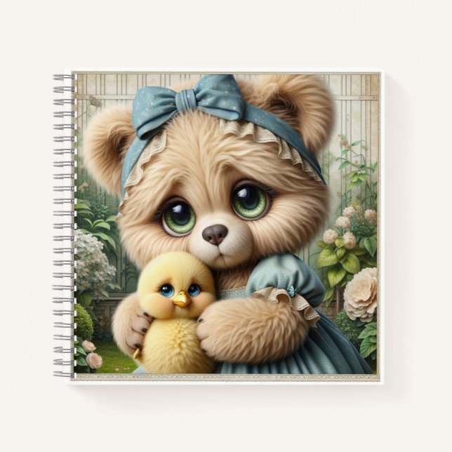 Carnet Nounours avec poussin, par Natasha Us   (Devant)
