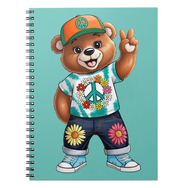 Carnet Nounours avec une tenue décontractée paisible 1 (Devant)