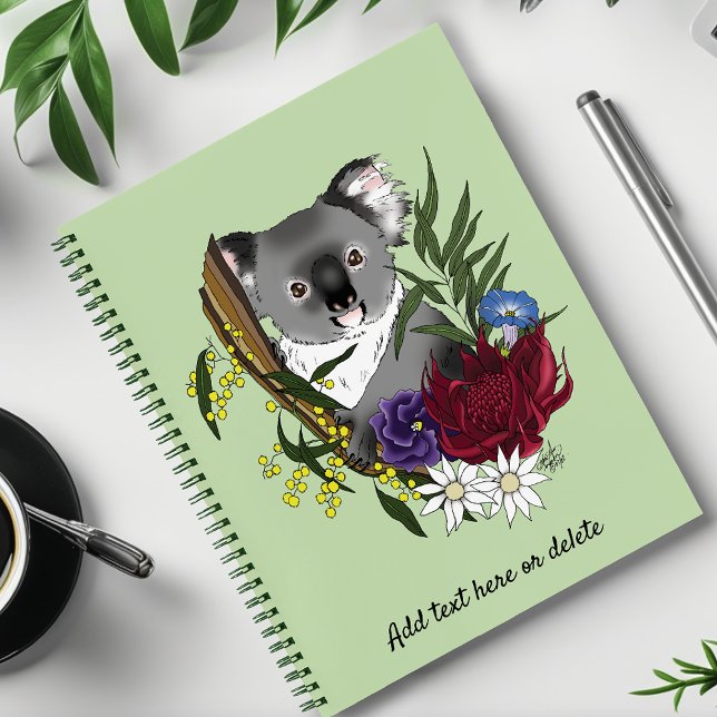 Carnet Nounours Koala Mignon Vert Flore Faune Australienn (Créateur téléchargé)