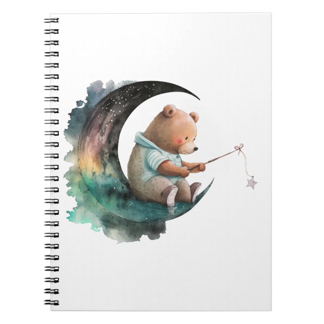 Carnet Nounours Mignon sur la Lune, Nounours de Dessin An (Devant)