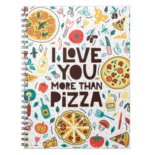Carnet Nourriture italienne, écriture amour pizza.