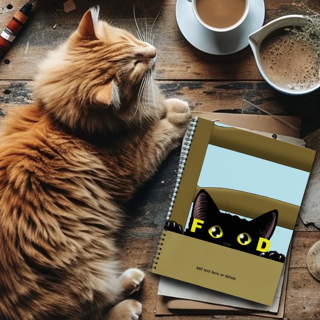 Carnet Nourriture pour chat noir humour chat affamé drôle (Créateur téléchargé)