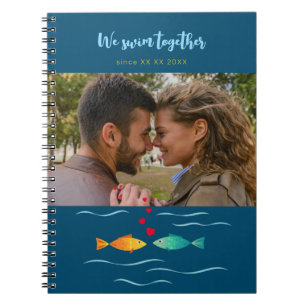 Carnet Nous nageons ensemble couple photo personnalisée