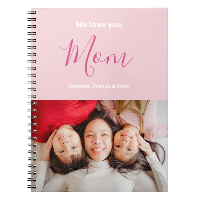Carnet Nous t'aimons Maman Pink Minimaliste Photo (Devant)