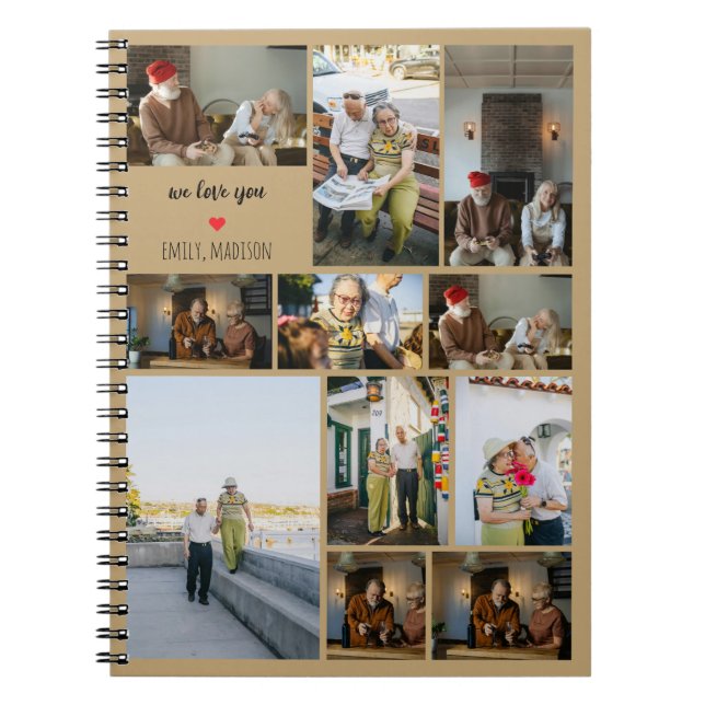 Carnet Nous vous aimons Collage de photos de famille pers (Devant)