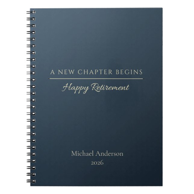 Carnet Nouveau Chapitre Commence Nom Année de Retraite (Devant)