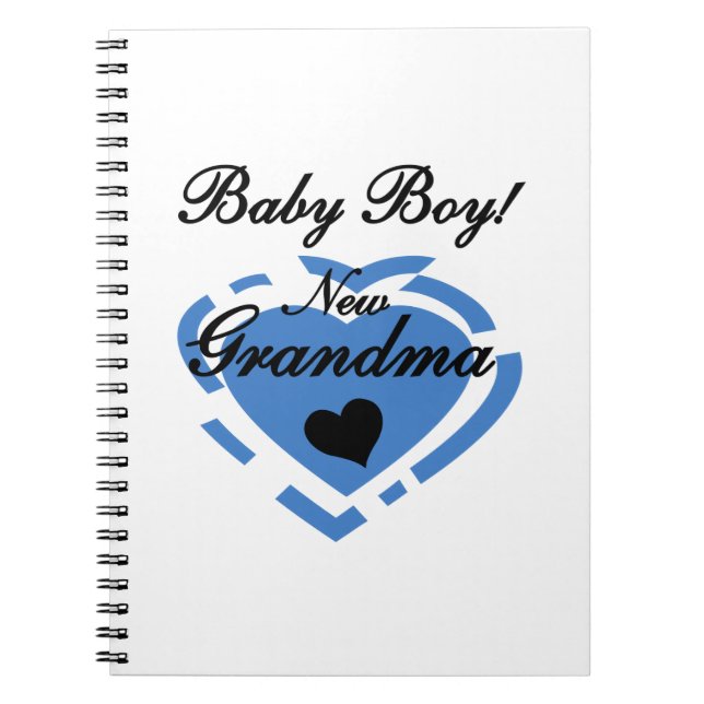 Carnet Nouveau Grand-mère Baby Boy Blue Heart Cadeaux (Devant)