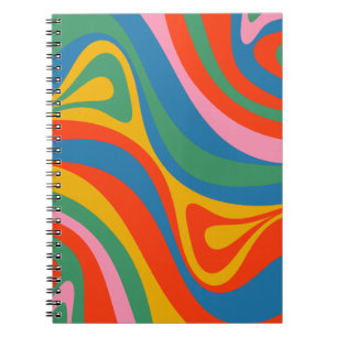 Carnet Nouveau Motif Abstrait coloré Groove Retro Trippy