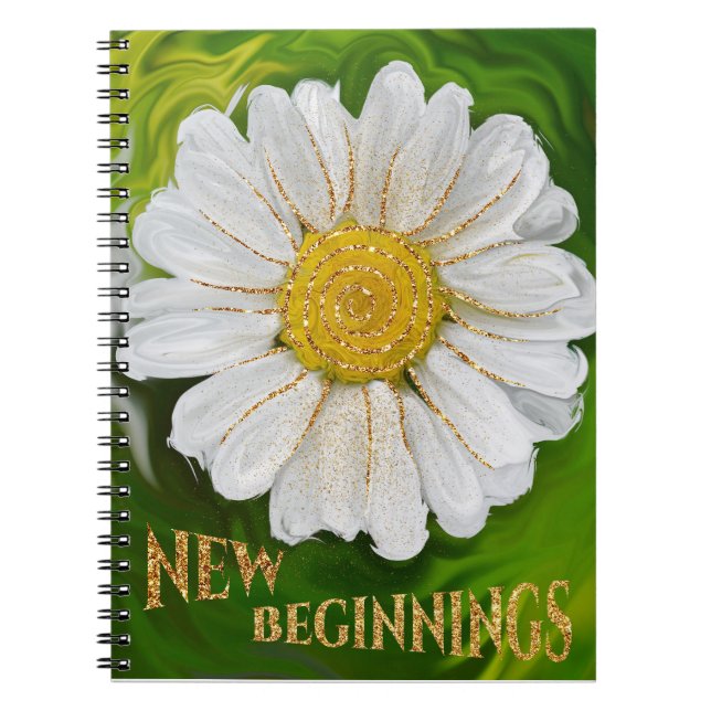 Carnet Nouveaux débuts - Puissance de fleur marguerite (Devant)