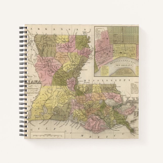 Carnet Nouvelle Carte De Louisiane (Devant)