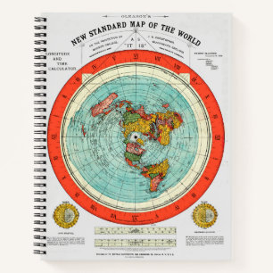 Carnet Nouvelle carte standard du monde Terre plate Terre