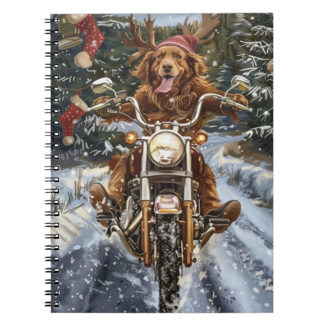 Carnet Nouvelle-Écosse Moto à chiens Noël (Devant)