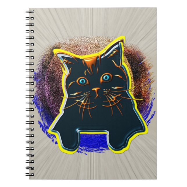 Carnet Nouvelle Tapisserie de panier de T-shirt de chat d (Devant)