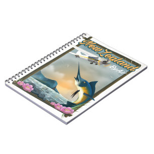 Carnet Nouvelle-Zélande affiche de voyage de pêche