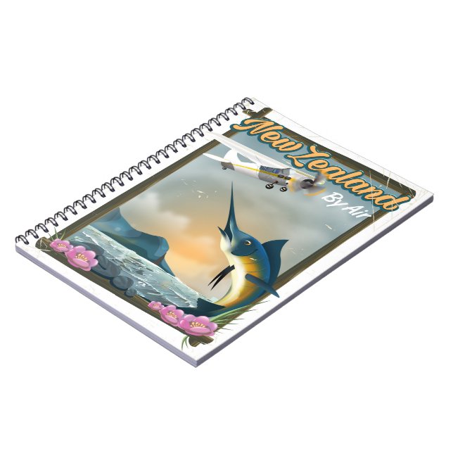 Carnet Nouvelle-Zélande affiche de voyage de pêche (Côté gauche)