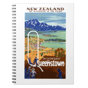 Carnet Nouvelle-Zélande Queenstown Poster Vintage voyage