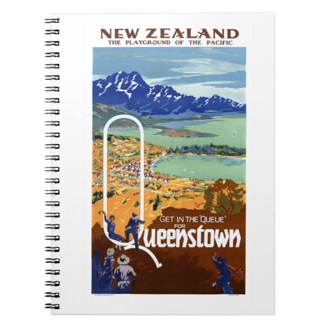 Carnet Nouvelle-Zélande Queenstown Poster Vintage voyage (Devant)
