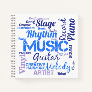 Carnet Nuage de mots amateur de musique Musicien